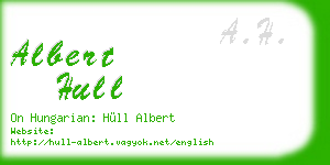 albert hull business card